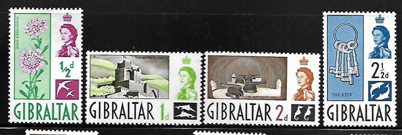 GIBRALTAR 147-150 P/SET MINT HING 1960 ISSUE