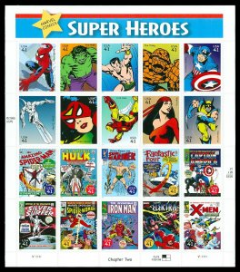 Scott 4159 41c Superheroes Mint Sheet of 20 VF NH Cat $20 Face $8.20