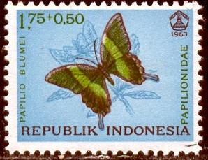 Butterfly, Indonesia stamp SC#B156 Mint