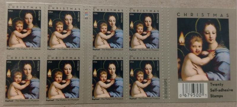 4570 MNH, Double-Sided Booklet, Madonna Christmas 44c