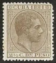 Cuba Sc. 96  mint, hinged, rounded corner.  1881. (C625)