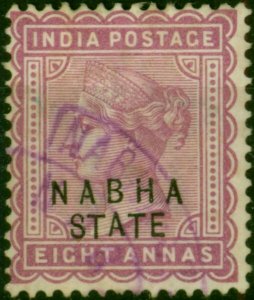 Nabha 1885 8a Dull Mauve SG27 Fine Used (2)