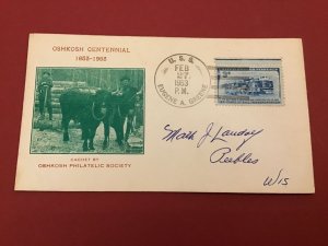 U.S. 1953 Oshkosh Centennial Philatelic Society   Postal Cover R42308