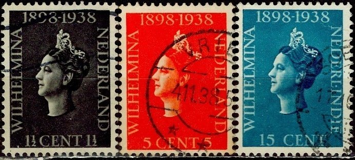 Netherlands 1938: Sc. # 209-211; Used Cpl Set