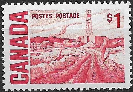 1967 Canada 465B $1 Oilfield near Edmonton by H. G. Glyde MNH