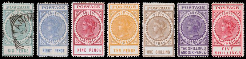 South Australia Scott 137-142 (1904-07) Mint/Used H F-VF, CV $265.25 M