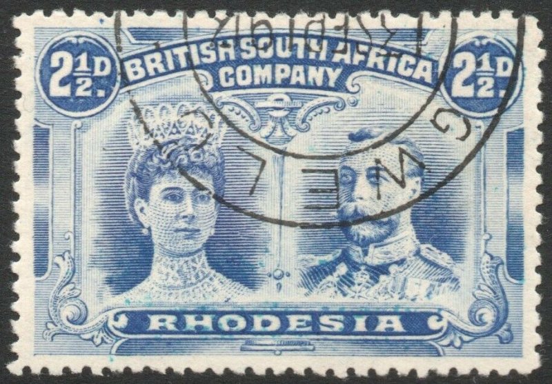 RHODESIA-1910-13 2½d Bright Ultramarine Sg 131a FINE USED V43860