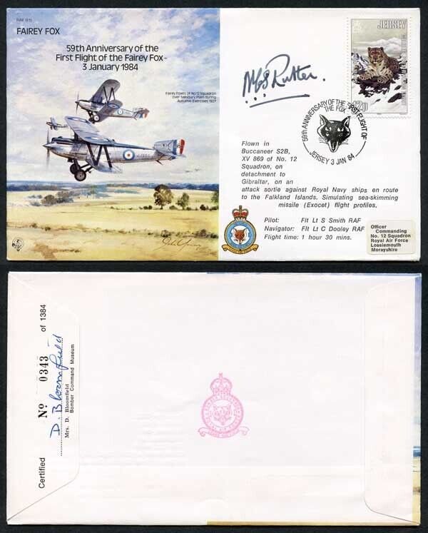 B15c 59th Ann 1st Flight of the Fairey Fox Signed by N.C.S. Rutter (O)