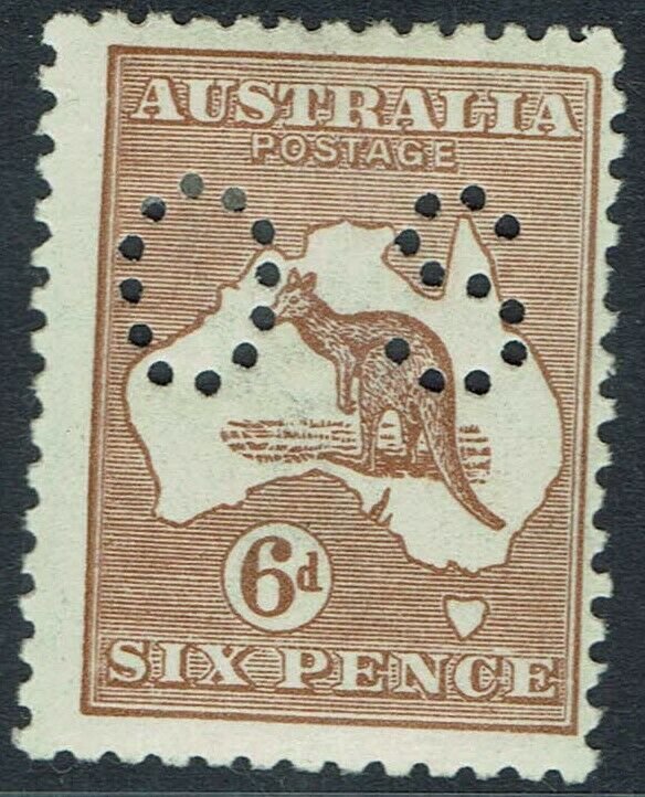 AUSTRALIA 1923 KANGAROO OS 6D 3RD WMK 