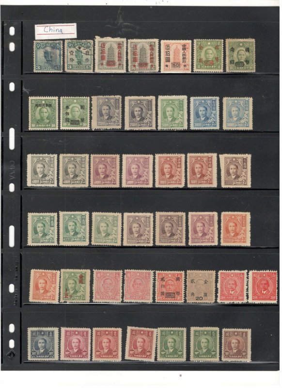 CHINA COLLECTION ON STOCK SHEET, MINT/USED