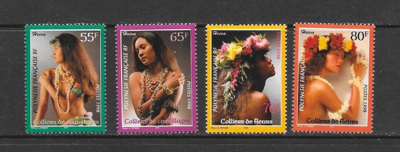 FRENCH POLYNESIA #737-40  FESTIVAL OF GARLANDS  MNH