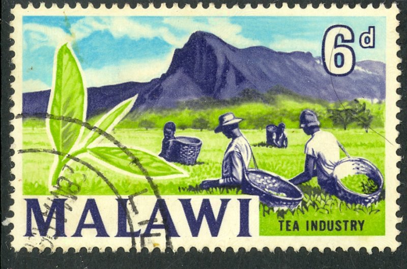 MALAWI 1964 6d TEA HARVEST Pictorial Sc 10 VFU