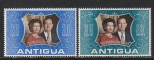 1972 Antigua - Sc 295-6 - MH VF - 2 single - Silver Wedding