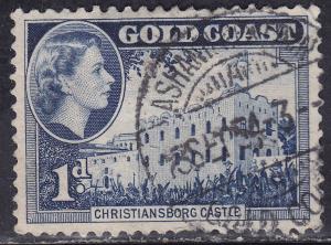 Gold Coast 149 USED 1954 QEII Christiansborg Castle 1d