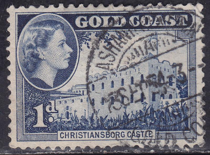 Gold Coast 149 USED 1954 QEII Christiansborg Castle 1d