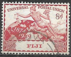 Fiji 1949 Used Stamp 75th Anniversary Universal Postal Union UPU 8d 