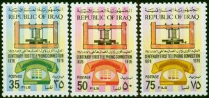 Iraq 1976 Telephone Centenary Set of 3 SG1228-1230 V.F MNH