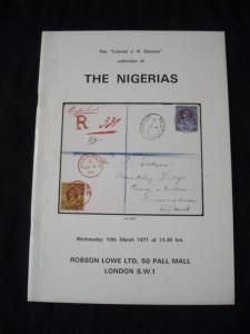 ROBSON LOWE AUCTION CATALOGUE 1971 THE NIGERIAS 'DANSON' COLLECRION