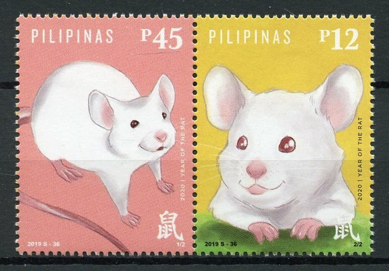 Philippines Chinese Lunar New Year Stamps 2019 MNH Year of Rat 2020 2v Set 