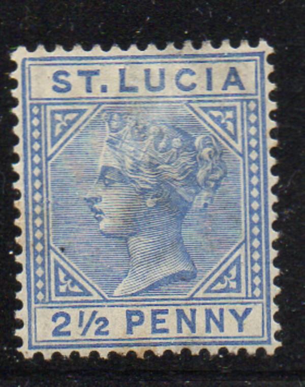 St Lucia Sc 31a 1883 2 1/2d ultra Victoria stamp mint die A