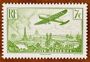 France 2025 Single Plane Flying Over Paris Airmail 7-Euro 12,000 Sheets Printed