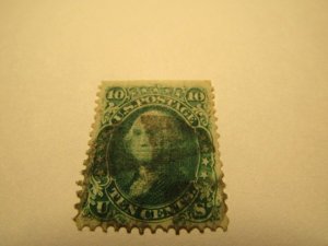 US STAMPS Scott #96 GRILLED USED, R.Doporto CERTIFICATE, SCV $275.00