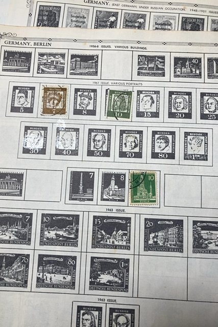 OLD GERMANY STAMPS HINGED ON ALBUM PAGE