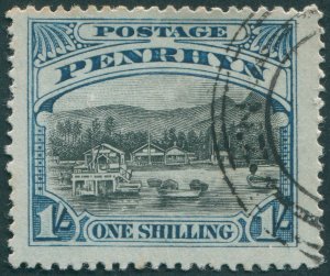 Penrhyn Island 1920 1s black & slate-blue SG37 used