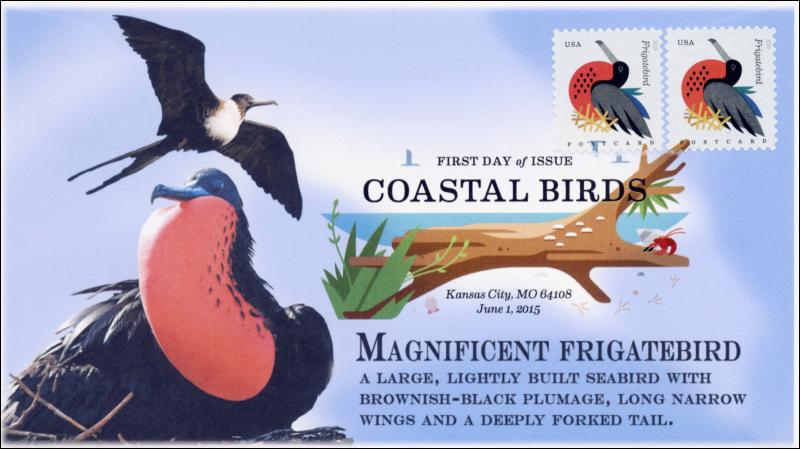 SC 4994, 2015, Coastal Birds, Magnificent Frigatebird, FDC, DCP, 15-168