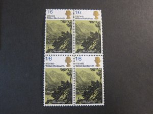 Great Britain 1970 Sc 621 BLK(4) MNH