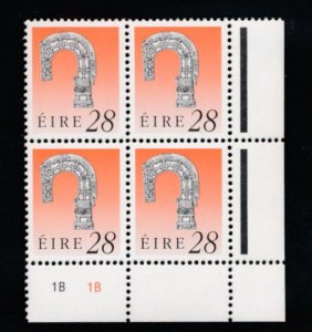 IRELAND 779 MINT NH 28p PLATE BLOCK 4. 1B 1B