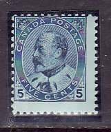 Canada-Sc#91- id1662-unused hinged 5c blue KEVII-1903-          