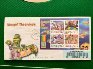 SINGAPORE 2000 U/ADDRESSED REGISTERED  FDC - STAMPIN' THE FUTURE