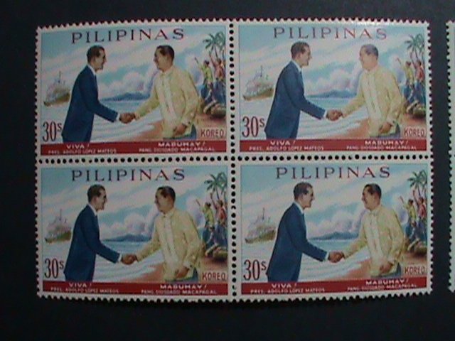 ​PHILIPPINES-1963-SC# 896-7  VISIT OF PRESIDENT LOPEZ MATEOS -MNH BLOCKS- VF