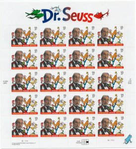 Scott #3835 Dr. Seuss (Cat In The Hat) Sheet of 20 Stamps - MNH PC#1