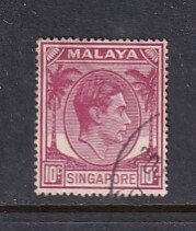 Singapore 1949 Sc 9a KGVI 10c Used