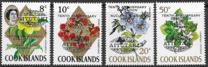 Aitutaki Scott 73-76 MNH 10th Anniversary Nuclear Test Ban Treaty Set of 1973
