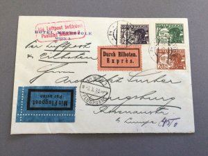 Austria Express Airmail pilot stamps to Augsburg  postal cover Ref 62570