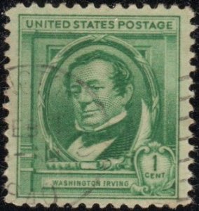 United States 859 - Used - 1c Washington Irving (1940) +