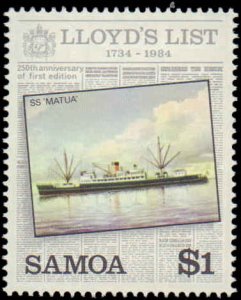 Samoa #624-627, Complete Set(4), 1984, Never Hinged