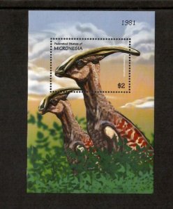 Micronesia 2001 - Dinosaurs - Souvenir Stamp Sheet - Scott #456 - MNH