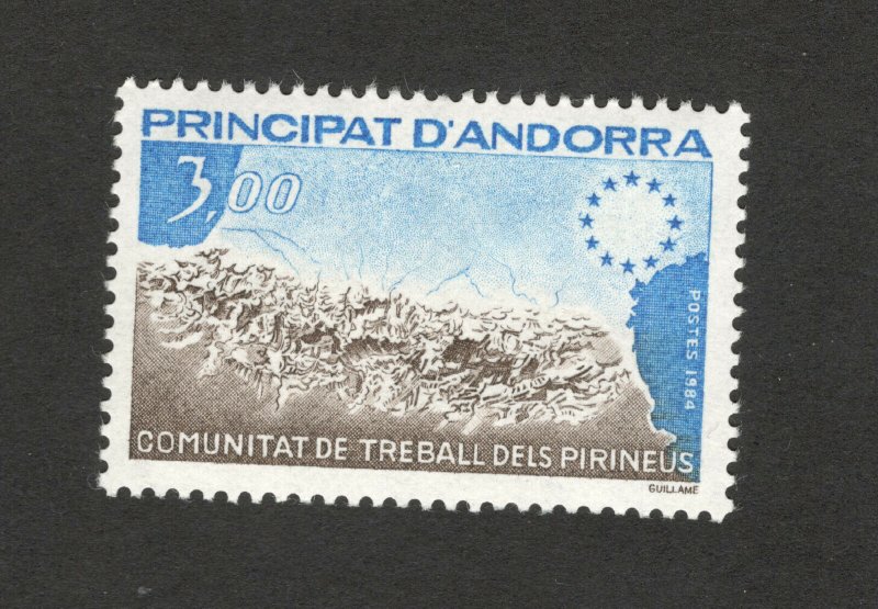 ANDORRA-FRANCE-MNH STAMP-Pyrenees work group-1984.