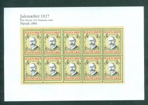 Denmark.  Christmas Seal Souvenir Sheet 1927/86 Reprint. Mnh. Einar Holbøll.