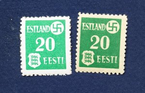 ESTONIA - Scott N4, Michel O2 - MNH - both printings - German occupation 1941