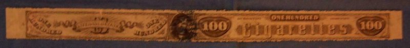 100 Cigarettes, Revenue Tax Strip, Springer #TA12 (44600) 