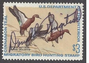 USA #RW38 used single, Migratory Bird Hunting Stamp, issued 1971