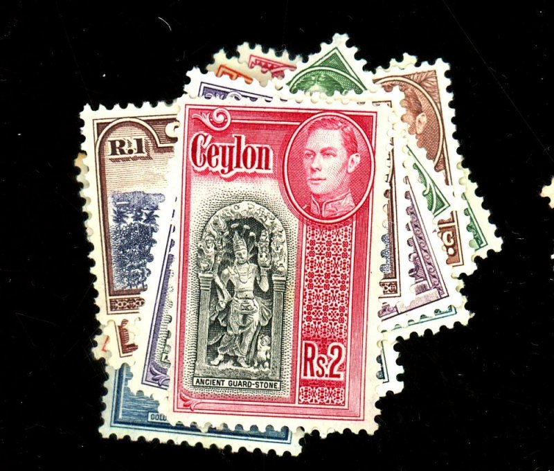 CEYLON 278-288 295 MINT FVF OG HR/LH Cat $45