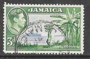 Jamaica 121: 3d George VI, used, F-VF