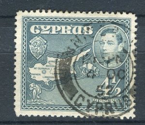 CYPRUS; 1938 early GVI Pictorial issue fine used 4.5Pi. value fine POSTMARK