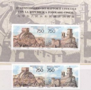 1996 SAN MARINO-CHINA JOINT ISSUES 2V PLUS MS
